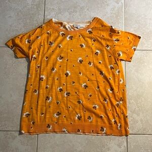 LOFT Orange Gold Relaxed Short Sleeve Tee